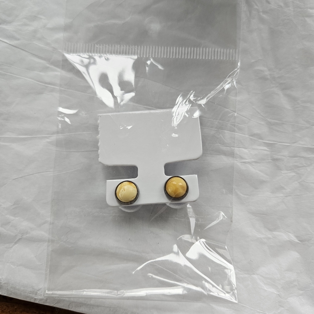 Vingage Amber .925 Silver Stud Earrings